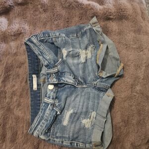 SO Distressed Light Blue Denim Jean Shorts